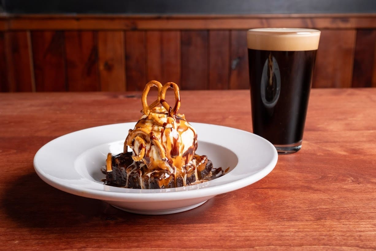 Brownie Sundae and a stout